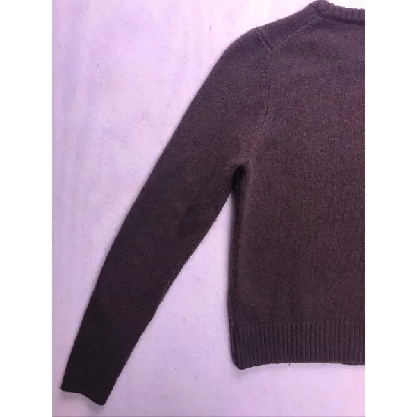 Zara Wool Crewneck Sweater Womens Small Brown Ribbed Knit Pullover‎ - Image 8