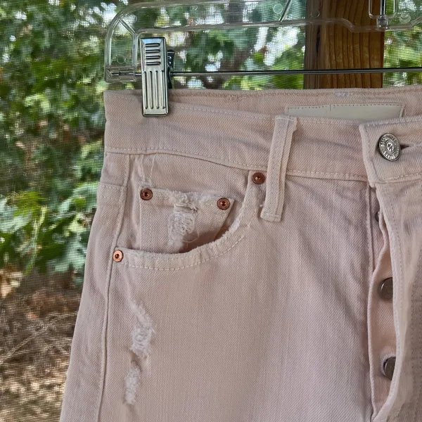 Mother Women's The Tomcat Chew Jeans Peach Wash Button Fly Size 25 - Image 7