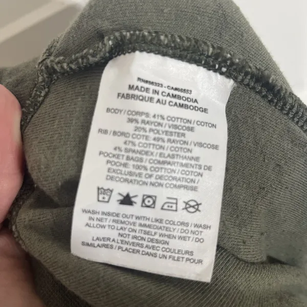 Nike Sweats Size S Terrycloth Wide Leg High Rise Olive Green - Image 9