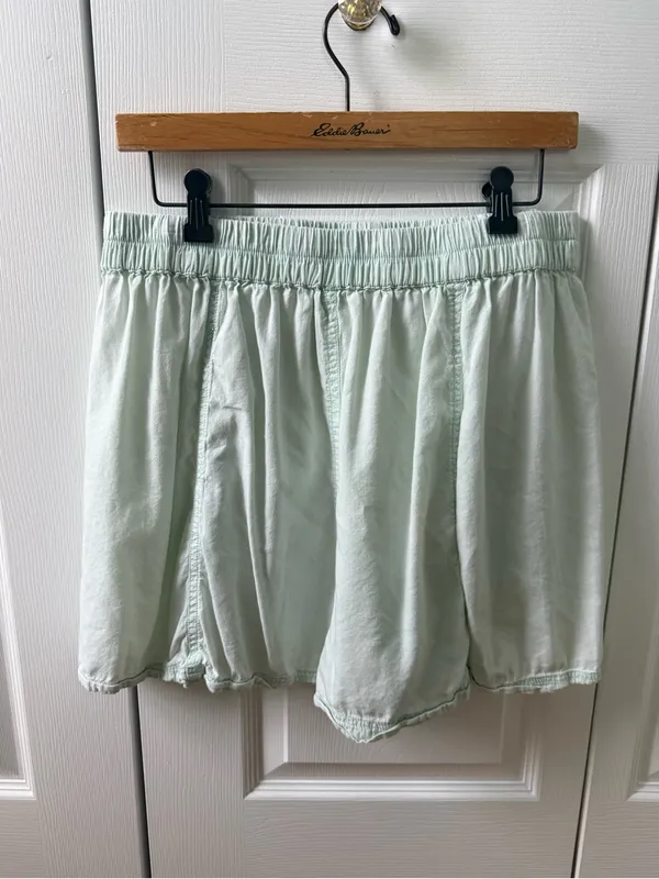 Free People Get Free Poplin Pull On Shorts in Mineral Sea - Image 3