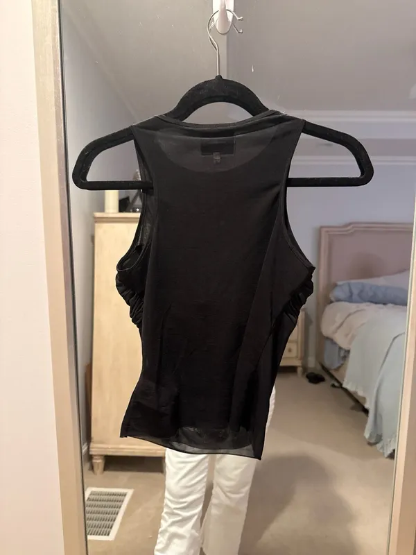 Reformation Tille Sheer Ruched Bodice Knit Top - Image 5