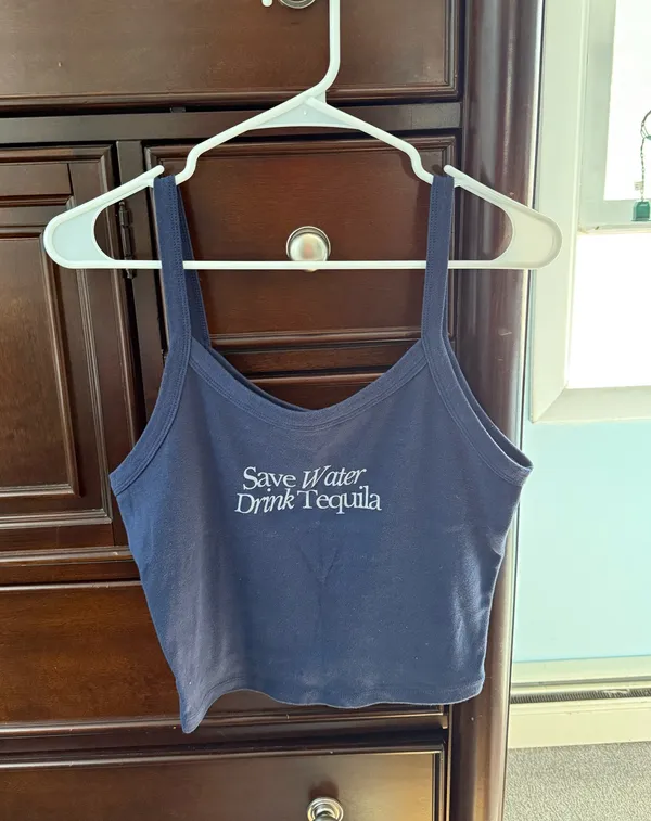 Save Water Drink Tequila Tank Blue Size L - Image 3