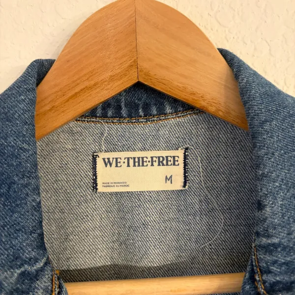 We The Free People Marla Trouser Coveralls Denim Jumpsuit M Utility Western Blue - Image 5