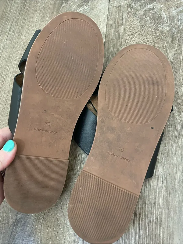Madewell The Louisa Crisscross Slide Women’s Size 10 Black Leather Sandals - Image 10