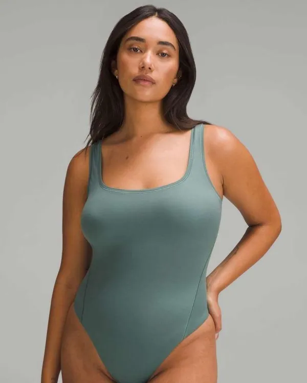 Lululemon Wundermost Square Neck Nulu Bodysuit Sleeveless Forest Green 1X NWT - Image 2