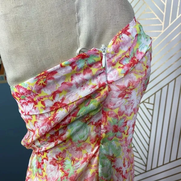 Zara‎ Basic Floral Strapless Maxi Dress in Pink Boho Draped Size US XS - Image 11