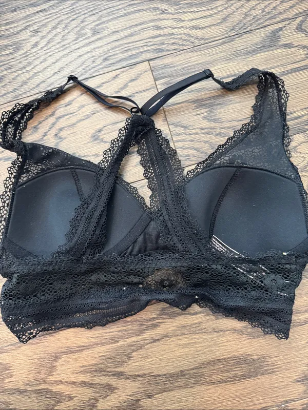 Victoria's Secret Black Lace Bralette with Racerback Detail - Image 2