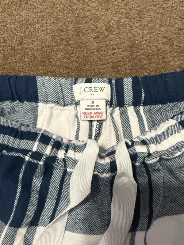 J. Crew Navy and White Plaid Women's Lounge Shorts - Image 2