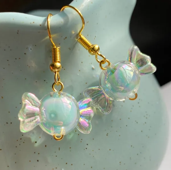 Handmade light blue Kawaii candy dangle earrings🍬 - Image 2