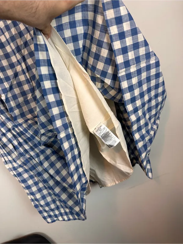 GAP Tiered Maxi Skirt Blue White Gingham Cotton Cottagecore Women’s 8 - Image 6
