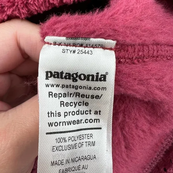 PATAGONIA Synchilla Retool Snap-T Pullover magenta / pink pockets size medium - Image 5