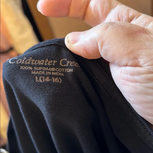 FINAL MARKDOWN Coldwater Creek Black Long Sleeve Top Large - Image 3
