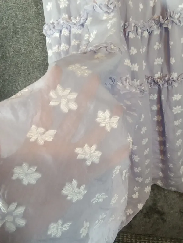 Lulu's Lavender Tiered Floral Maxi Skirt Dress Fairy Halloween Cottage Womens XL - Image 6