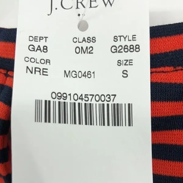 J Crew sleeveless orange navy blue ruffle top - Image 2