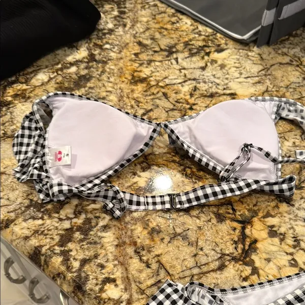 Gingham Black and White Bikini Set - Image 3