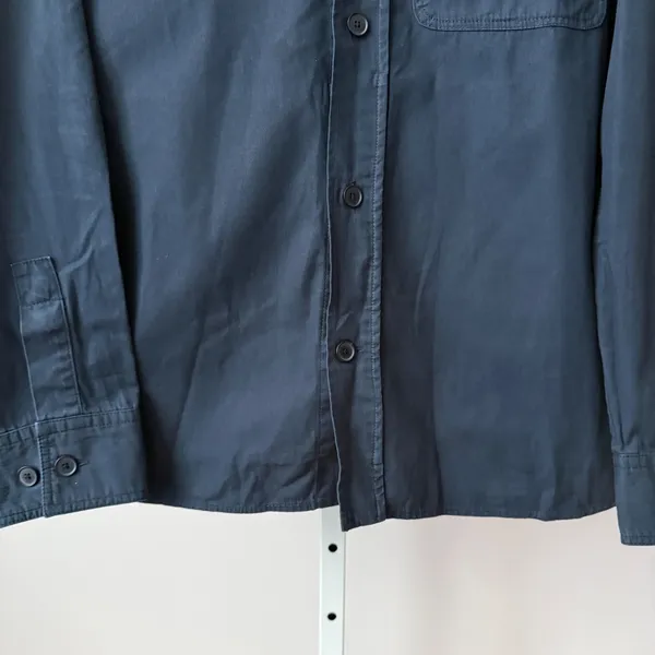 Zara sz M Blue Button‎ Shirt Long Sleeve Cotton Top Preppy Minimalist - Image 3