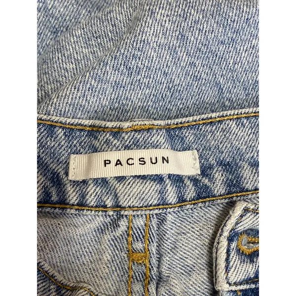 Pacsun Women's Blue High Waisted Frayed Hem Straight Leg Denim Jeans Pants Sz 24 - Image 4