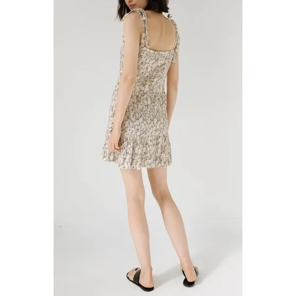 Sir The Label Alba Leaf Printed Mini Dress XS Tie Shoulder Straps Wedding Guest‎ - Image 2