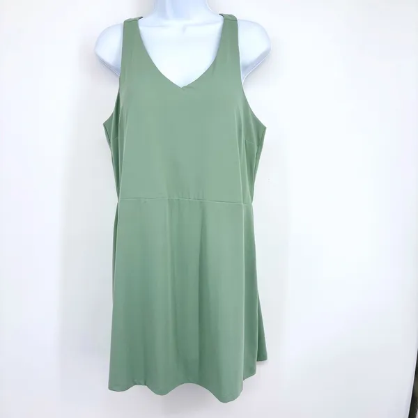 Soma 24/7 Exercise Dress Womens LG Green Golf Racerback Built in Shorts‎ Pocket - Image 3