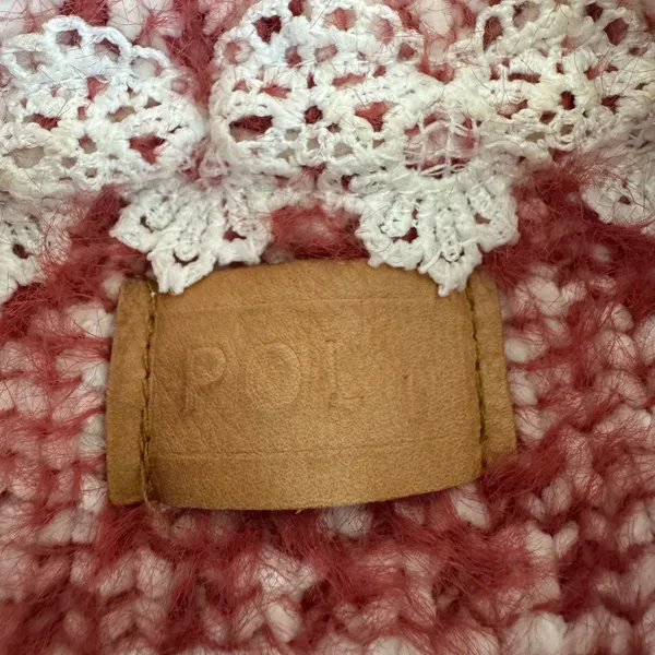 POL White Burgundy Mockneck Sweater Size Large - Image 4