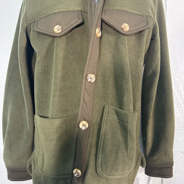 Blank NYC Green Fleece Long Sleeve Button Down Jacket Size XS NWT - Image 5