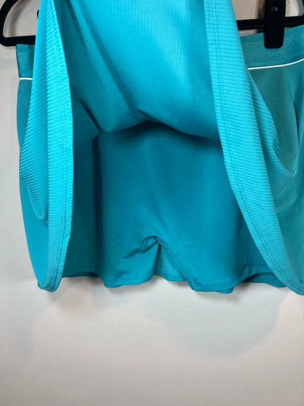 Nike Court Flouncy Tennis Skirt Skort Teal Blue Dri-Fit Shorts Lined Golf NEW XL - Image 12