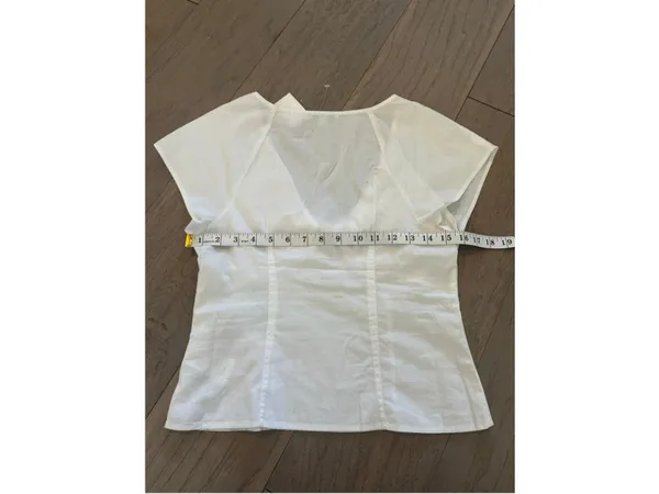 Madewell Twist Front Seamed Top Poplin White Size 0 - Image 9