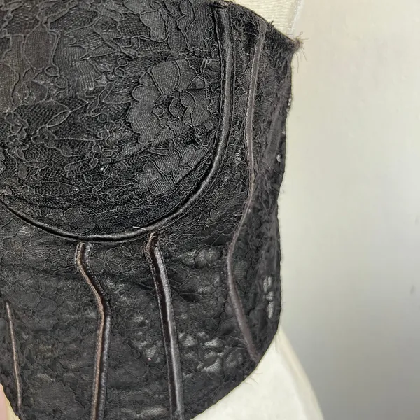 Black Corset Bustier Top Sz Large Lace Vampire‎ Gothic Victorian Burlesque - Image 6