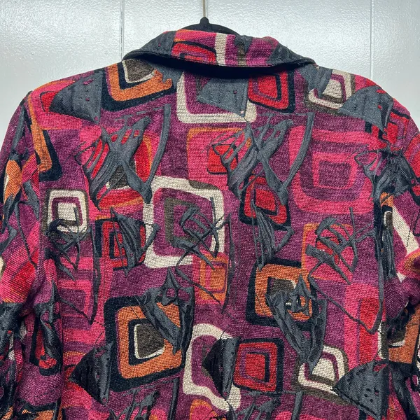 Women's Vintage Tapestry Button Front Long Sleeve Blazer Size Large - Image 6