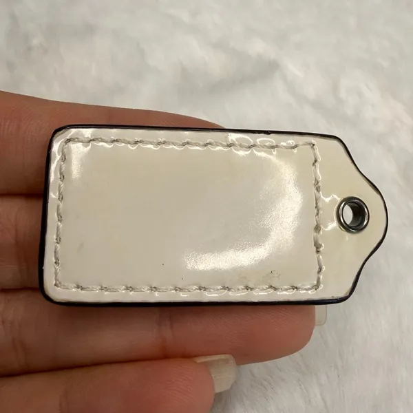 1.5" COACH Patent Leather Fob Bag Charm Hang tag Hangtag - Image 2
