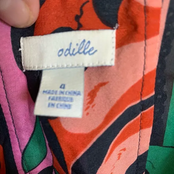 Odille Anthropologie 70’s colorful floral boho size 4 blouse - Image 3