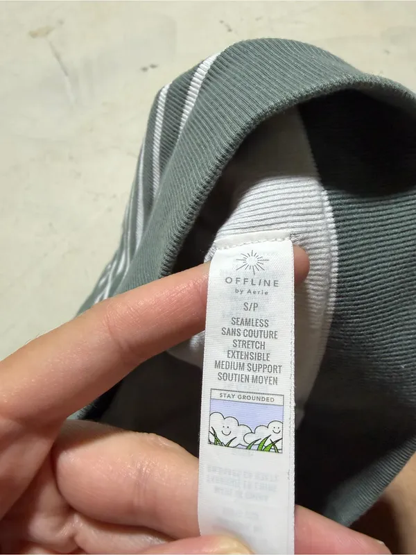 Aerie offline seamless stretch medium support sports bra striped tank small - Image 4
