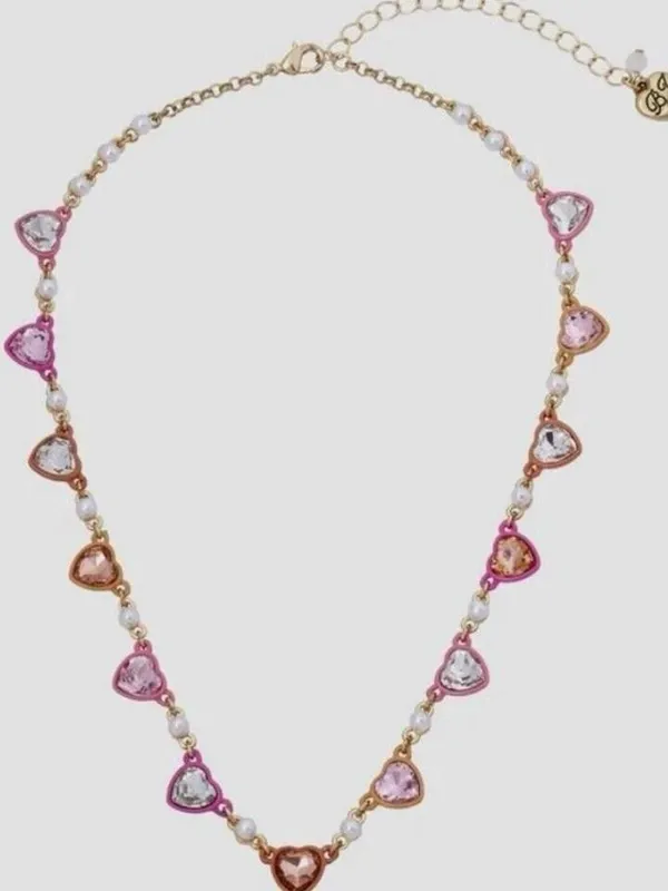 NWT Betsey Johnson Pink Heart Crystal Necklace - Image 4