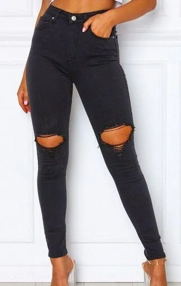 White Fox Black Skinny Jeans - Image 2