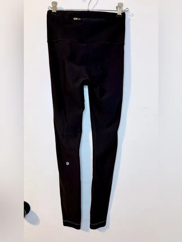 Lululemon Black High Rise Leggings Size 4 27” Inseam Zip Pocket - Image 6