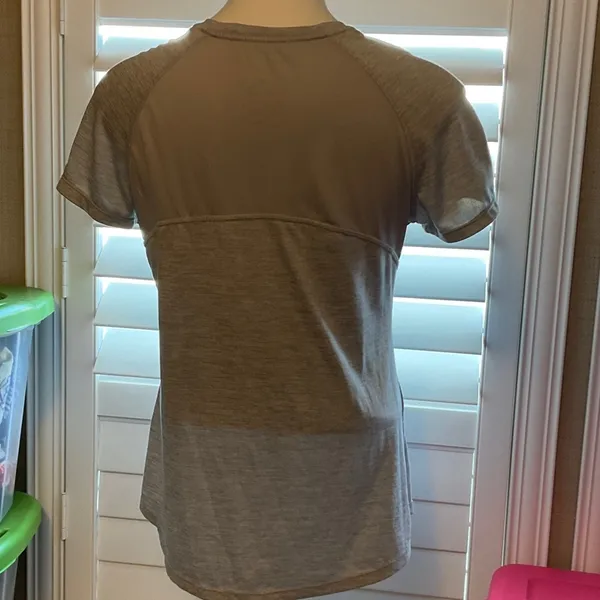 Danskin Women's Short Sleeve V-Neck Tee - Light Gray - Image 3
