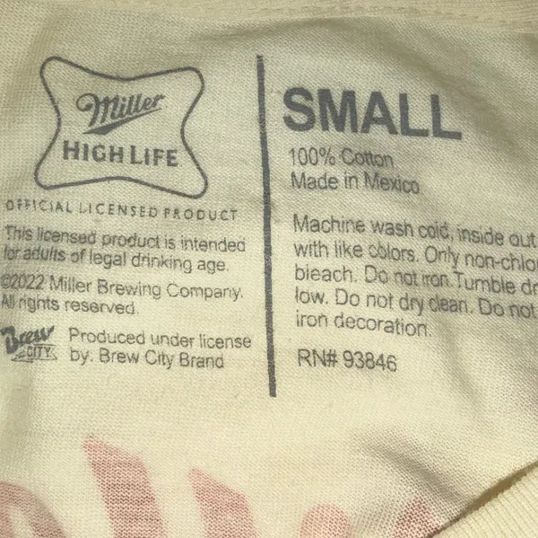 Miller High Life Champagne of Beers Front and Back Print T-Shirt - Image 3