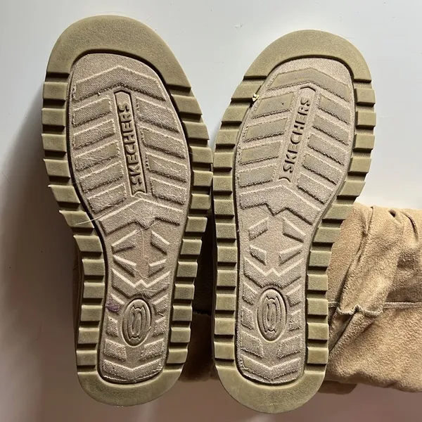 Skechers Australia Tan Faux Fur Shearling Winter Boots Slouchy Button Size 7 - Image 7