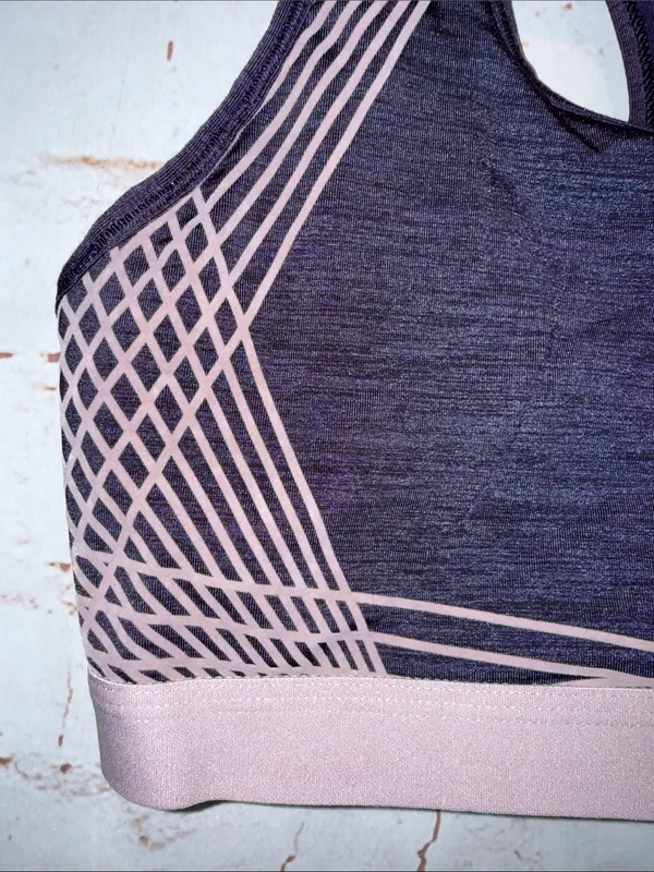 Nike pro hyper classic Purple Sports Bra racer back large dri fit pullover gym - Image 3