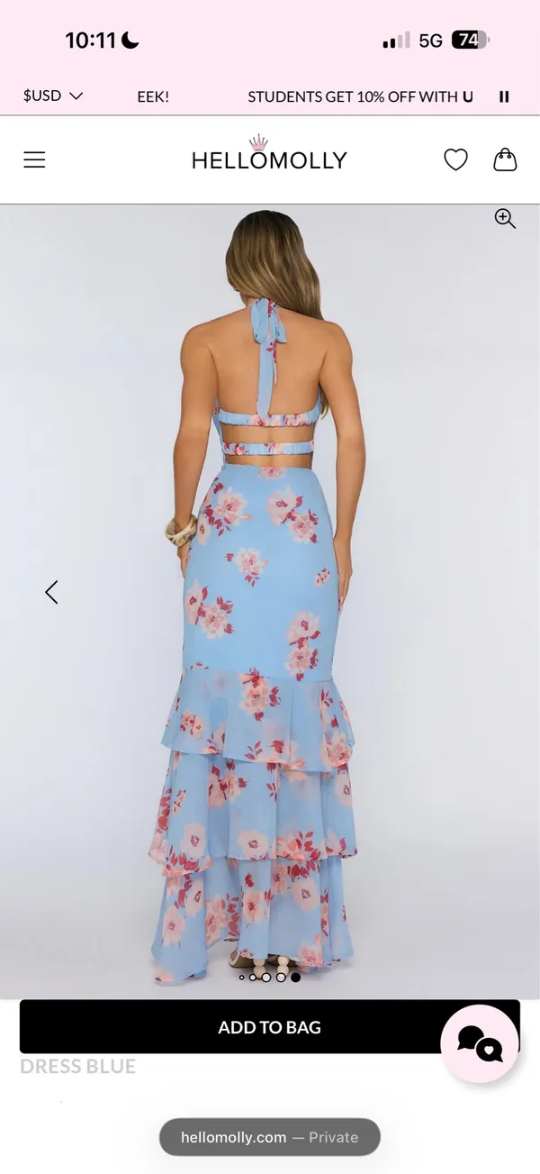 Hello Molly Dress Maxi Floral halter - Image 2