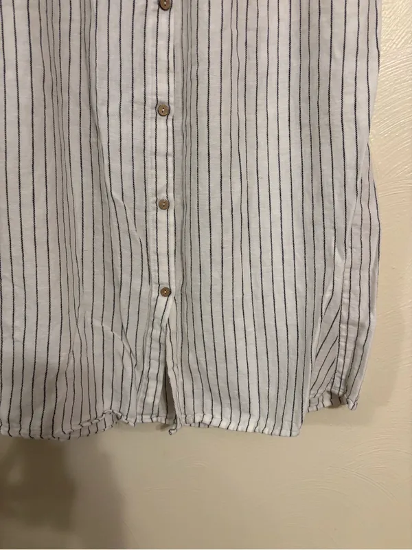 Rachel Zoe Linen Blend Striped Button Front Midi Skirt Size M - Image 7