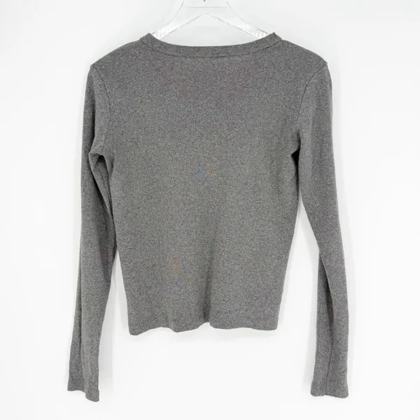 Brandy Melville John Galt Georgetown Long Sleeve Tee‎ Women's One Size Grey Campus Core - Image 3