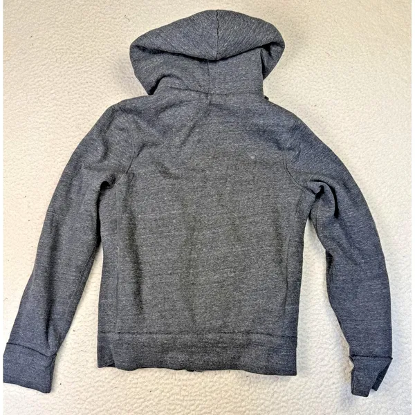 Abercrombie & Fitch Hoodie Womens Small Gray Sherpa Lined Full Zip New‎ York Y2K - Image 2