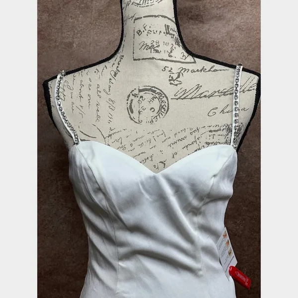 Mac Duggal Sweetheart Evening Gown w/Rhinestone Accents White 2 - Image 10