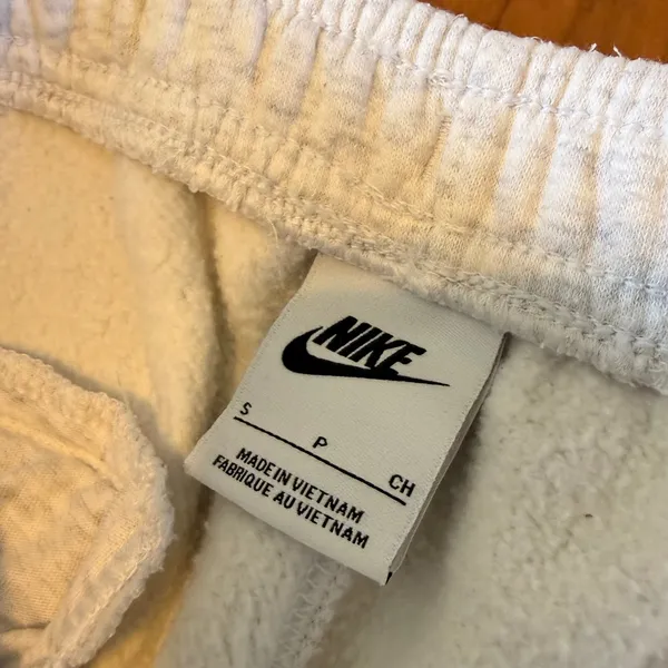 Nike Sportswear Essential Fleece Joggers Oatmeal Heather Grey Womens Small - Image 5