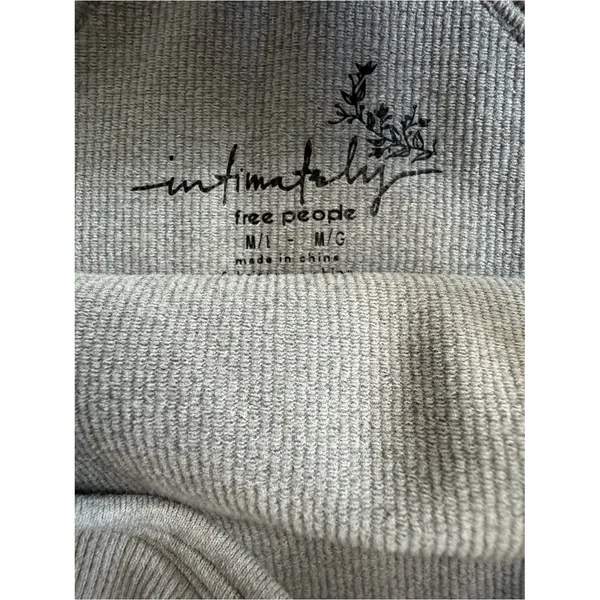 Free People Intimately Seamless High Neck Ribbed Crop Tank Gray M/L - Image 2
