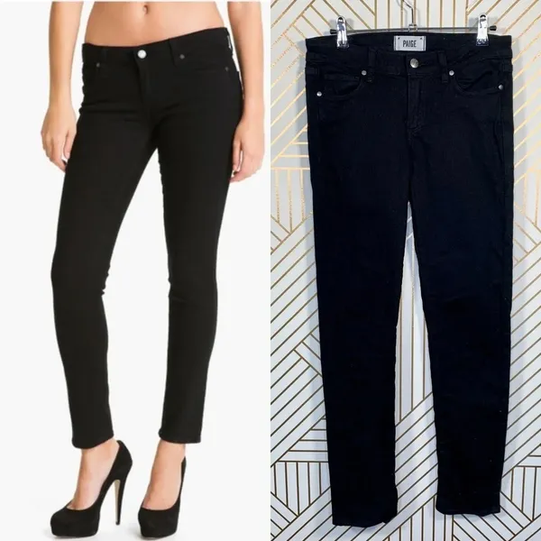 Paige Peg‎ Skinny Jeans in Black Overdye - Image 2
