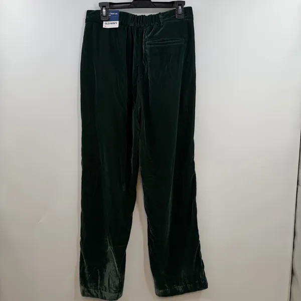 Old Navy Taylor Velvet Wide Leg Pants M Green NWT Extra High Rise Trouser - Image 3