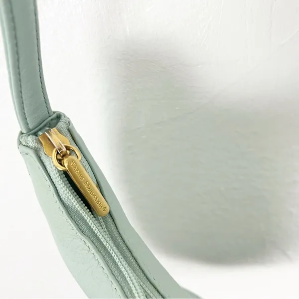 STONE MOUNTAIN Green Soft Leather Adjustable Strap Zipper Closure Shoulder Bag - Image 6