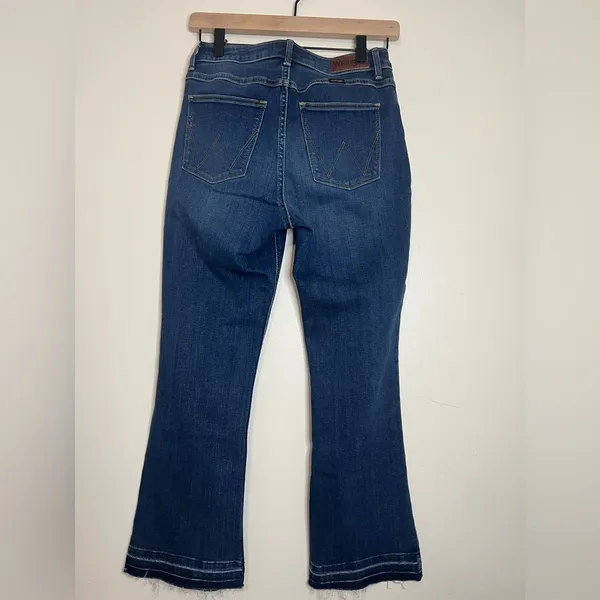 Wrangler High Rise Kick Flare Jeans Size 2 Raw Hem‎ Stretch boho western - Image 5